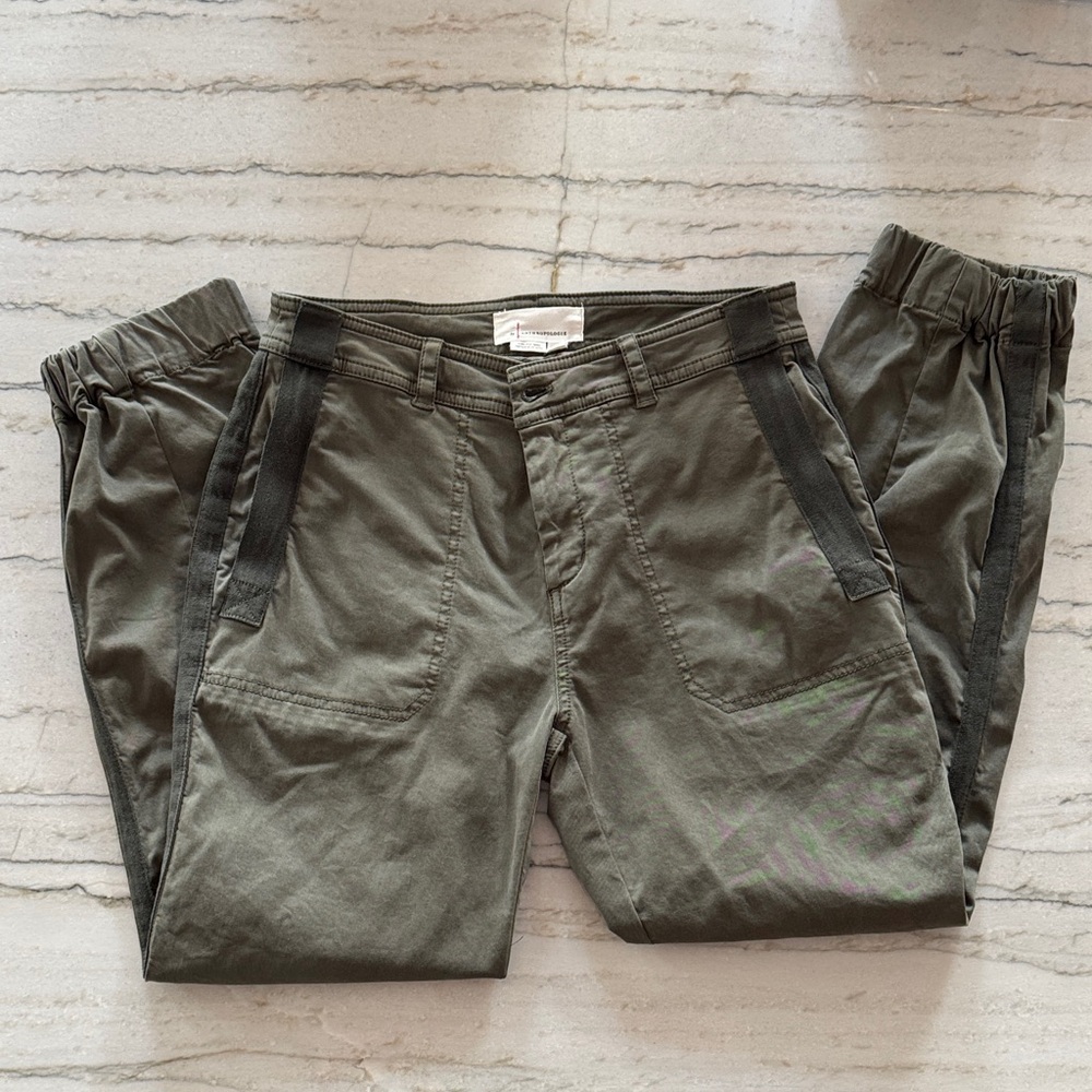 Anthropologie Olive Utility Cargo Pants